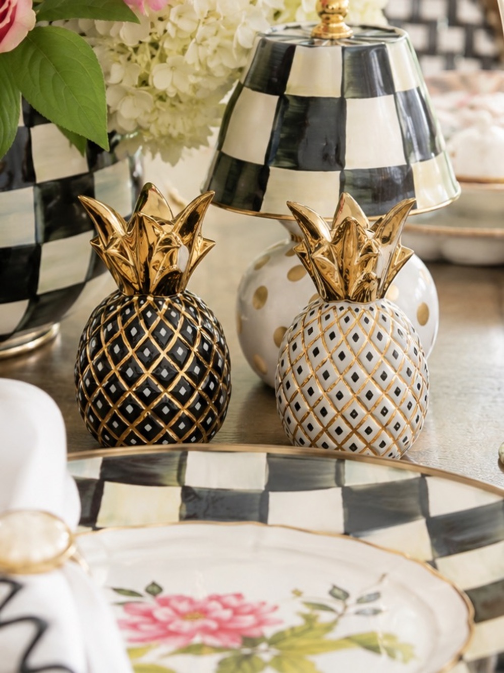 MacKenzie-Childs Pineapple Salt and Pepper Shakers Set